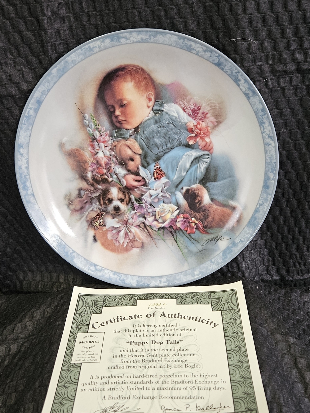 Bradford Exchange "Puppy Dog Tails" collectors Plate